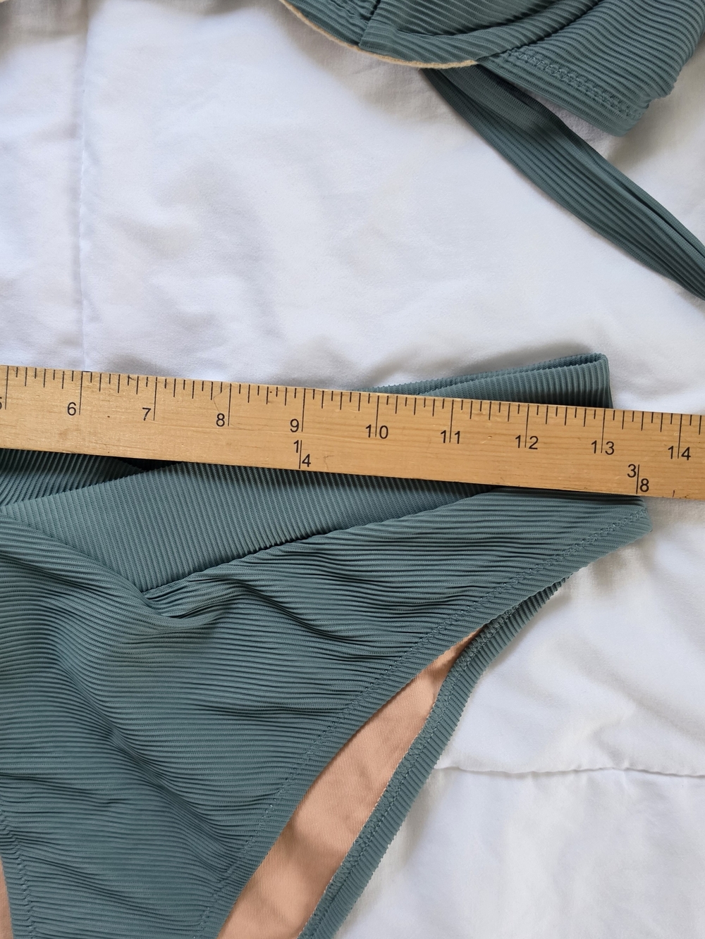 NWOT J. Crew Teal Ribbed Underwire Bikini Set with Crossover Waistband - Picture 6 of 6